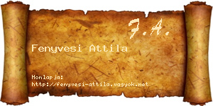 Fenyvesi Attila névjegykártya