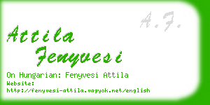 attila fenyvesi business card